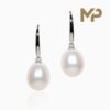 Luxury White Gold Pearl Drop Earrings At mintpariz